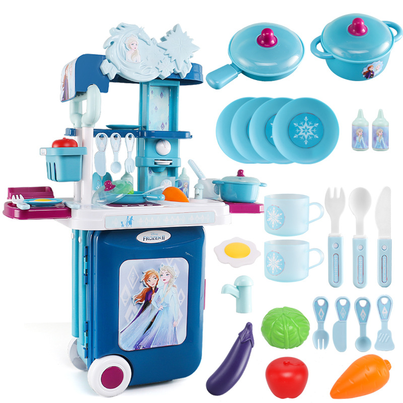 Disney Frozen over every kitchen set simulation dresser pull bar box children's girls toys wholesale Item Picture