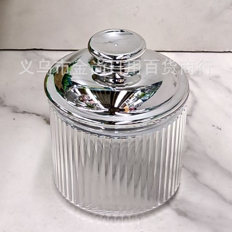Light luxury striped sealed cans without colored paper, kitchen dried fruit storage cans, candy cans, plastic sealed cans details Picture
