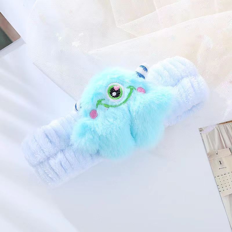 Cartoon Plush Big-Eyed Monster Headband Wholesale Mini Cute Little Monster Headband Girl Face Wash Headband details Picture