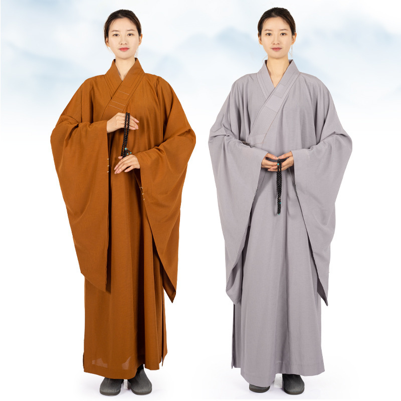 台麻面料长褂佛衣居士服女长袖海清禅修男僧服春夏秋冬 厂家直销细节图
