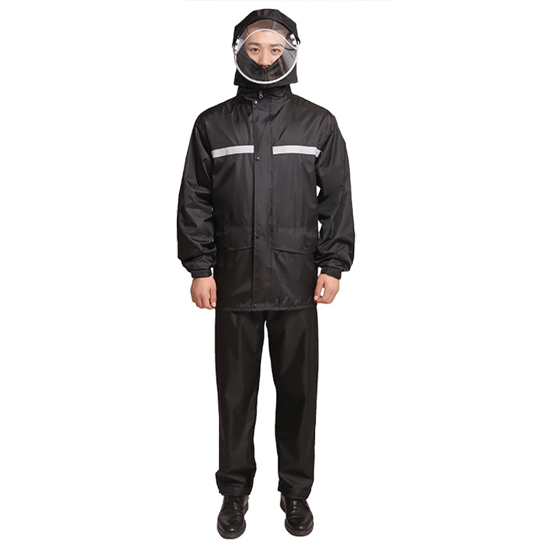 Raincoat and rain pants set, two-piece men's wholesale labor protection, reflective full-body rainproof, takeout, cycling, electric bike raincoat Item Picture