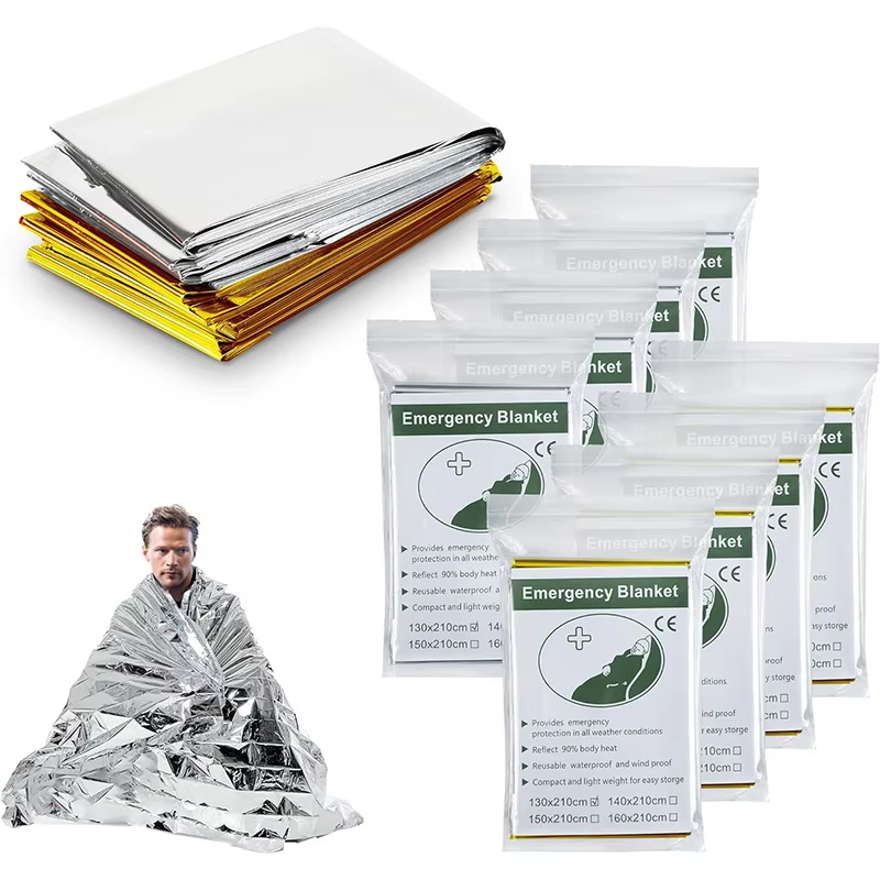 First aid blanket, outdoor portable emergency blanket, multi-functional first aid insulation blanket, 210*130 survival blanket pic 2