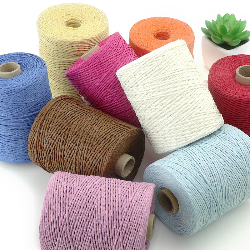 300M/卷双股纸绳小卷筒厂家批发拉菲草线纸绳手工包包帽子编织绳