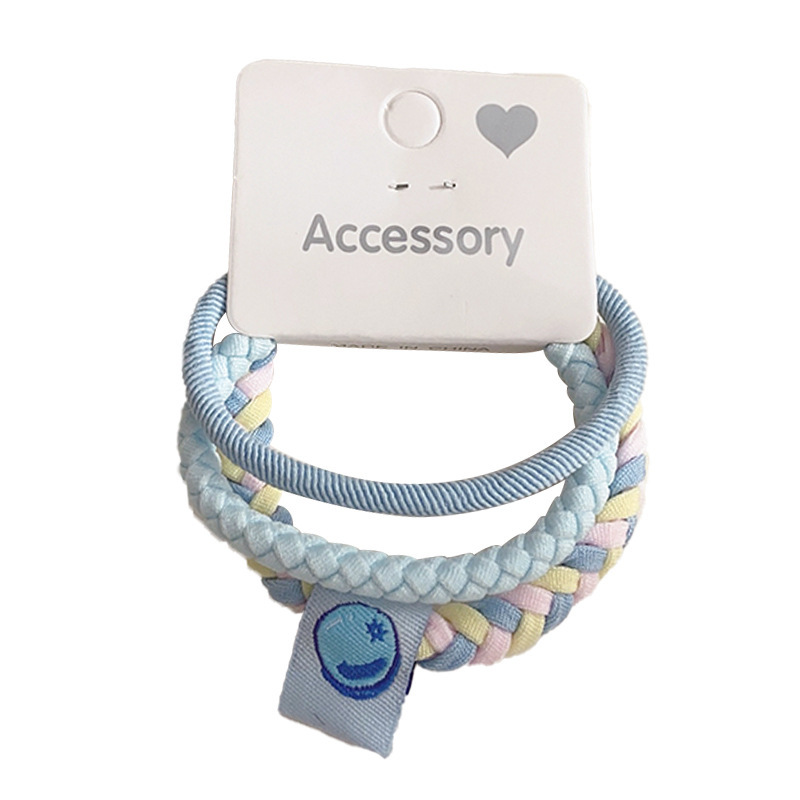 New three-piece hair tie set, two-color thickened basic hair band, high-elasticity hair tie, hair band and hair accessory for women Item Picture
