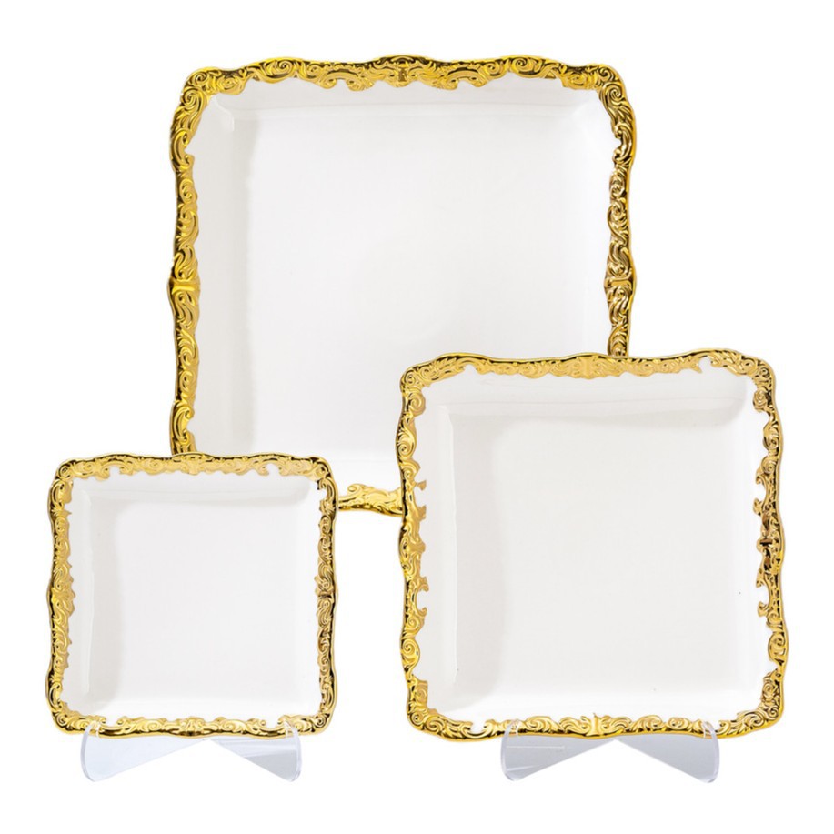 Wholesale of light luxury ceramic tableware sets, high-end gold-plated plates with gold edges