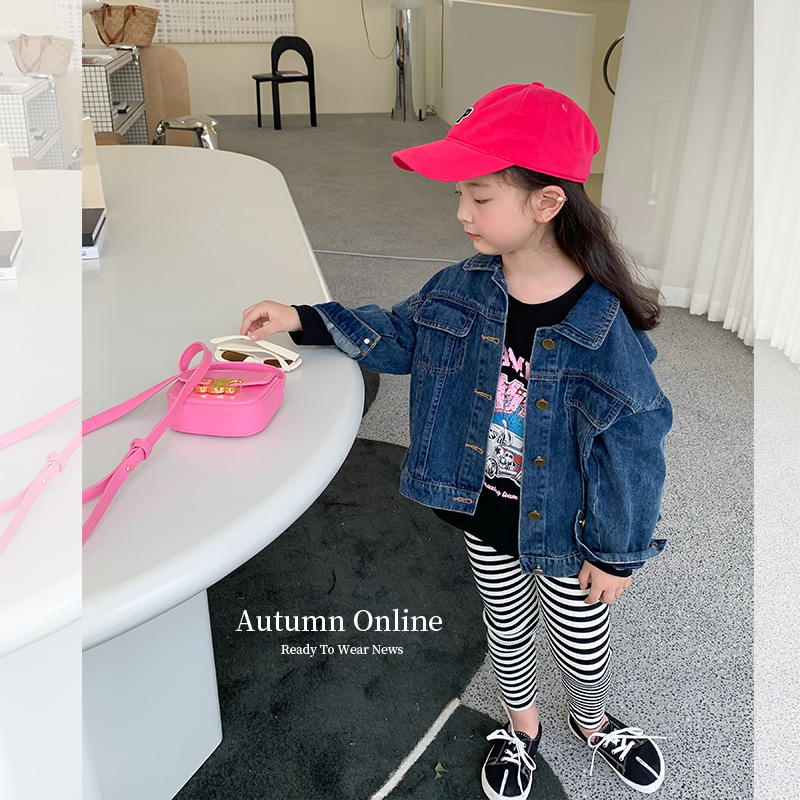 艾摩贝贝2022秋季儿童韩版上衣夹克潮男女童宝宝休闲复古牛仔外套