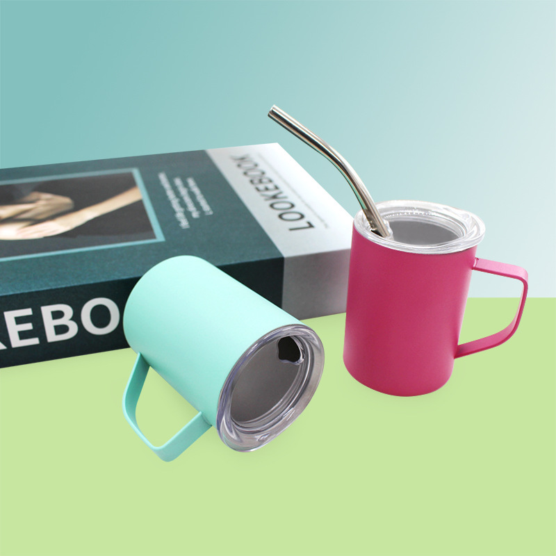 Cross-border exclusive mini double-layer stainless steel water cup with handle, American mug, high appearance level, portable cup details Picture