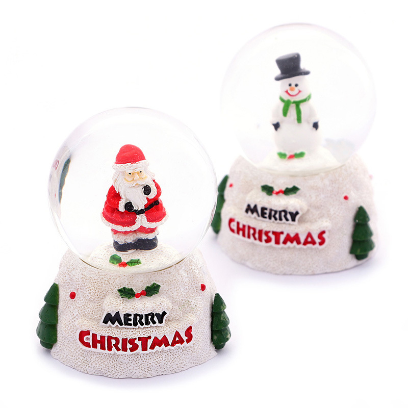 Amazon Cross-Border Exports 45 Small Santa Claus Crystal Balls With Lights Christmas Gift Resin Craft Lot Application Scenario