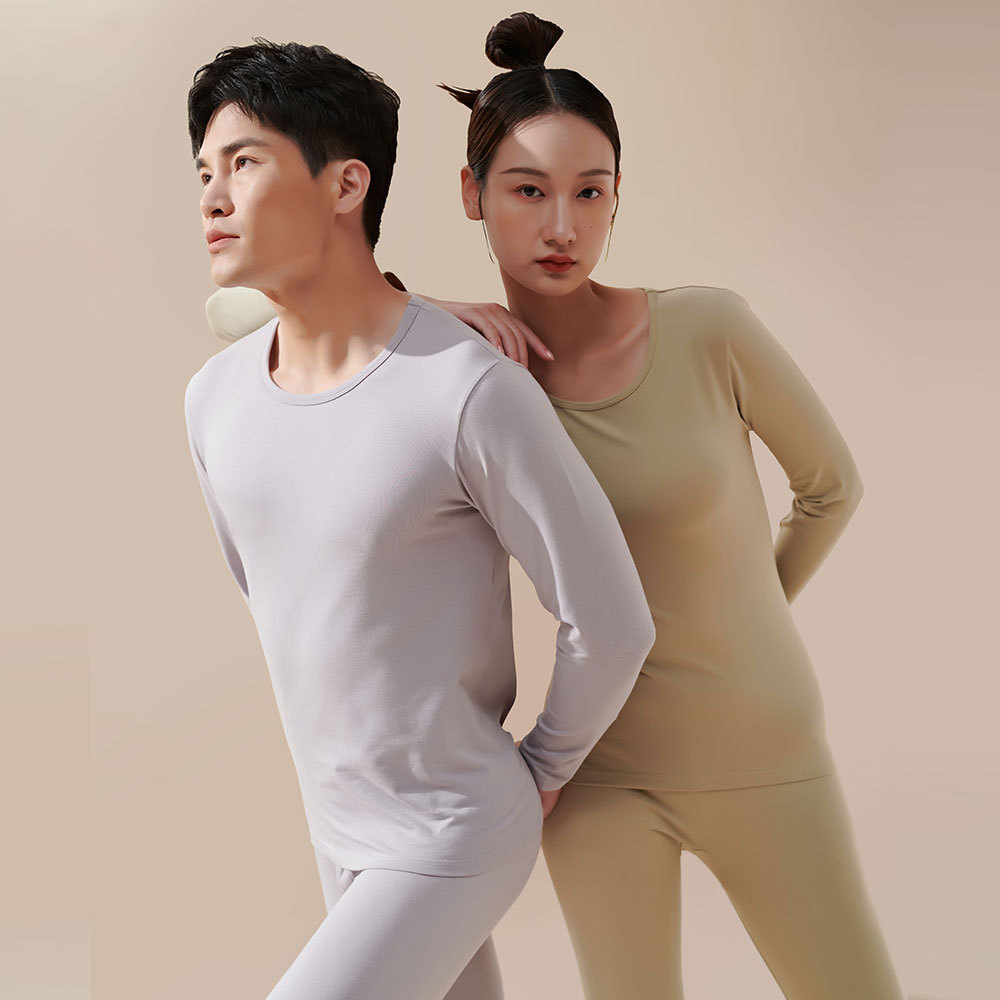 Wholesale of pure cotton thermal underwear for men and women in 2022, mid-thin tops for autumn, winter base layers, and long Johns Specification image
