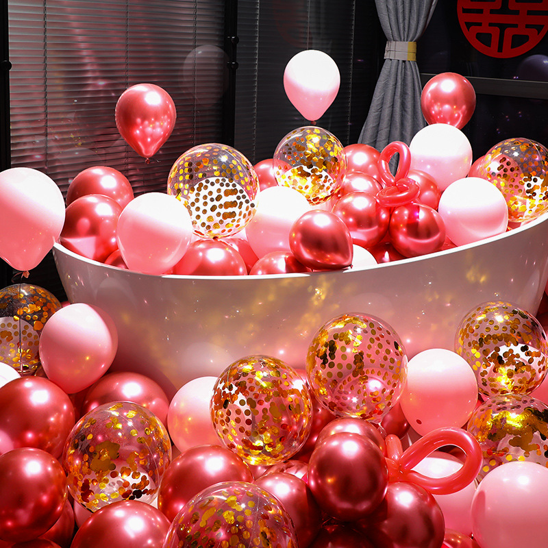 金色气球装饰金属金黄色多款加厚红色结婚生日周岁场景布置金气球详情图3