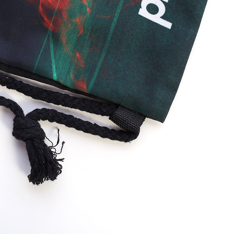 Manufacturers Direct Selling Polyester Cotton Black Football Canvas Bag Bundle Pocket Storage Bag details Picture