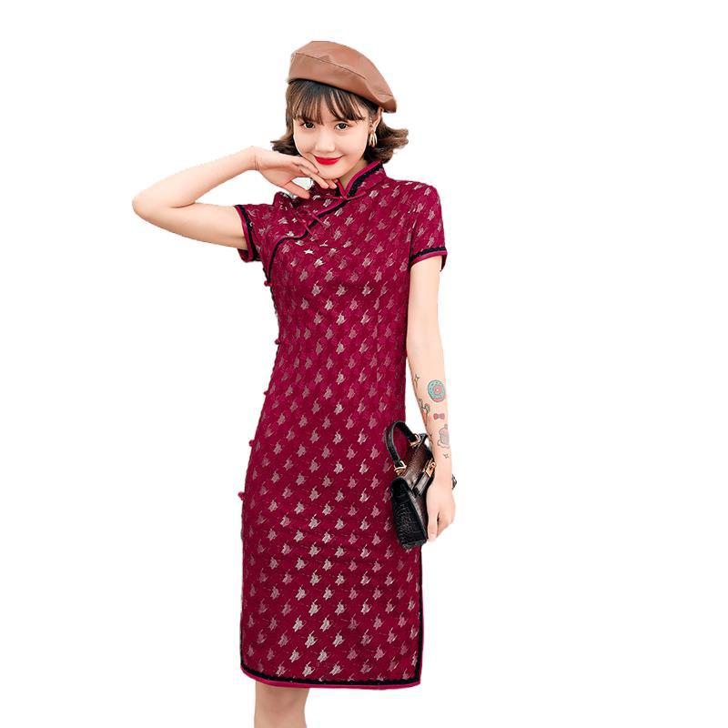Guozhang qipao mejorado joven chica de encaje vintage temperamento pequeño vestido 2021 nuevo qipao Item Picture