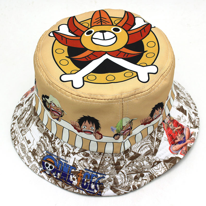 Japanese Anime Printed Fisherman Hat Cartoon One Piece Nautical King All Outdoor Casual Basin Hats For Men And Women Visor Hats details Picture