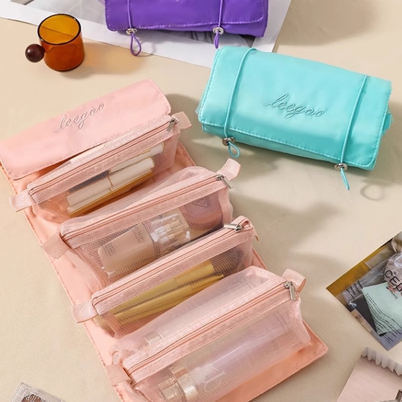 Cosmetics storage bag Premium sense at any time to carry skin care storage bag can be split 4-in-1 folding storage bag full figure