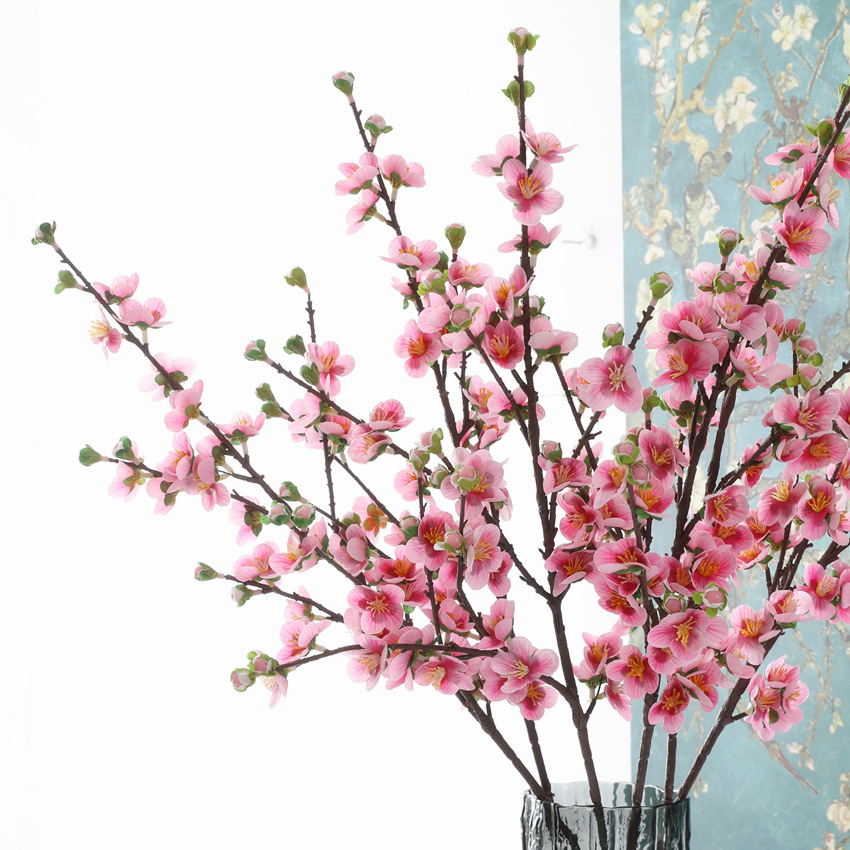 杏花 仿真花3D胶布桃花假花手感中式梅花 家居装饰样板房造型详情5