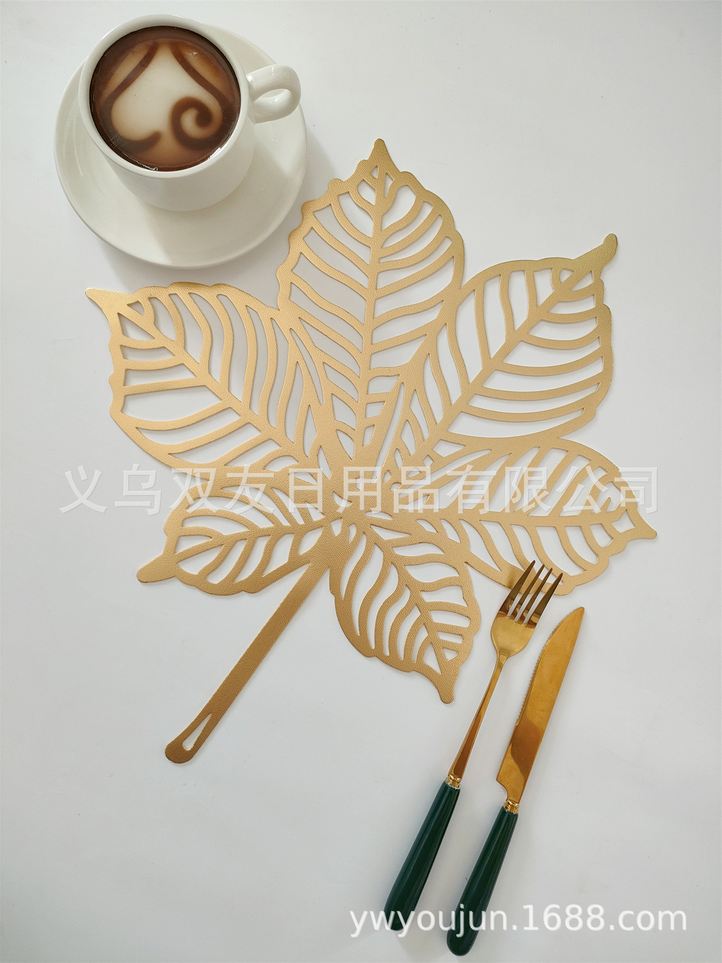 PVC镂空树叶餐垫防水防滑咖啡杯垫餐具隔热保护装饰垫