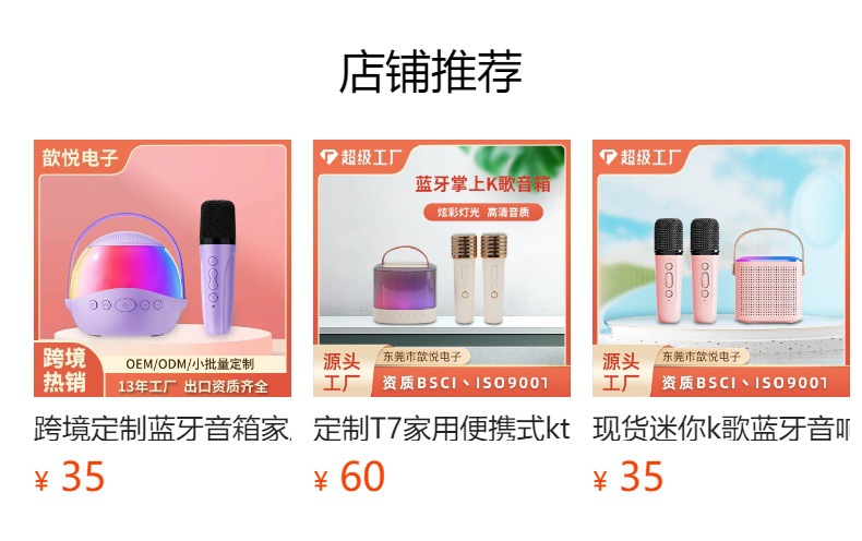 跨境热销无线蓝牙小音箱便携家庭户外唱歌专用话筒音响一体麦克风详情1