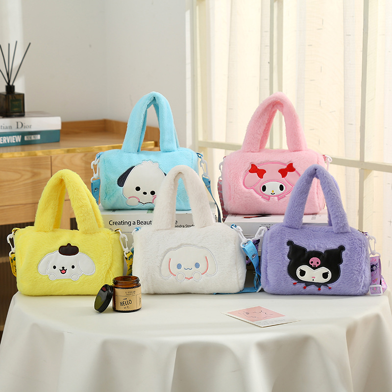 新款长方包玩偶毛绒斜挎包卡通可爱儿童毛绒单肩包精致百搭毛绒包