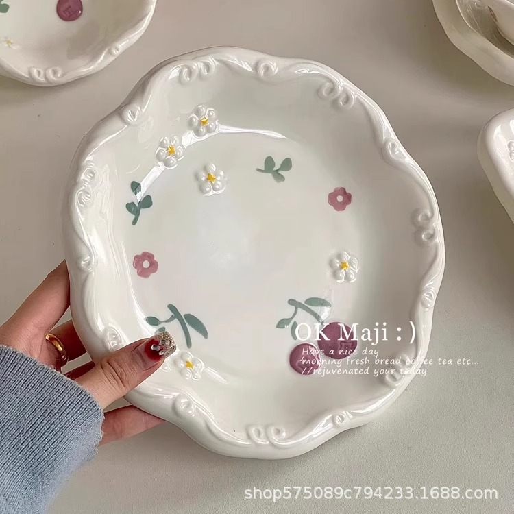 ان صحون الاطباق المصنوعة من الصحن المصنوع من الاطباق المزخرفة ذات اللون المصلي المصنوع من الاطباق الخزفية الخزفية Specification image