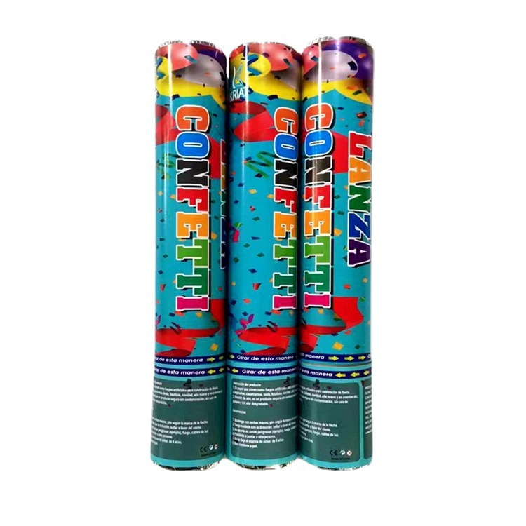 Cross-border shredded paper sequin firework tubes, foreign trade opening ceremony, relocation festival celebration, firework hand-cranked cannon manufacturer wholesale Item Picture