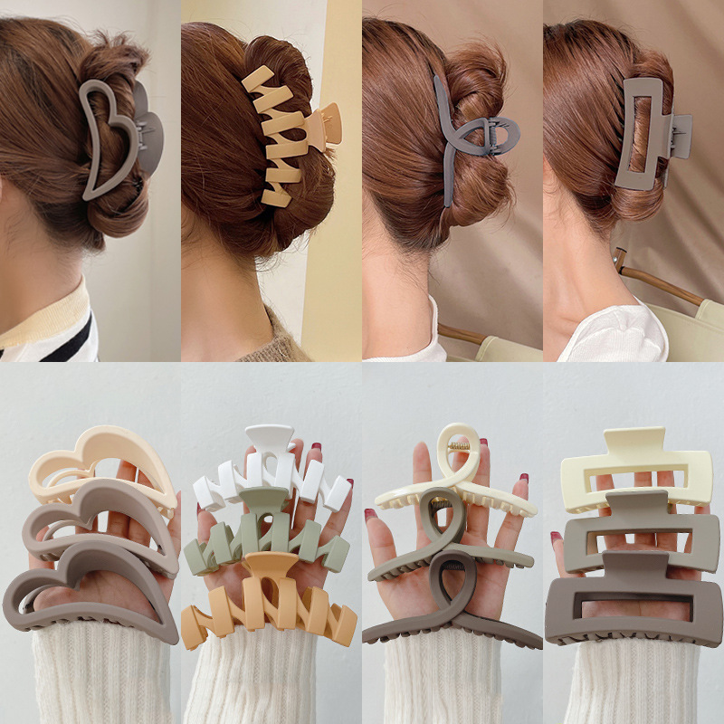 Korean Style Large Pan Hair Grab Clip Advanced Sense Clip Clip Clip Shark Clip Ins Atmosphere Autumn-Winter Plush Hair Accessories details Picture