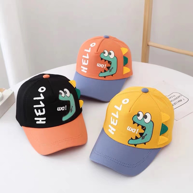 Cartoon Cartoon Dinosaur English Embroidered Children's Baseball Cap Cute Casual Spring Summer Cap Spot Children's Cap details Picture