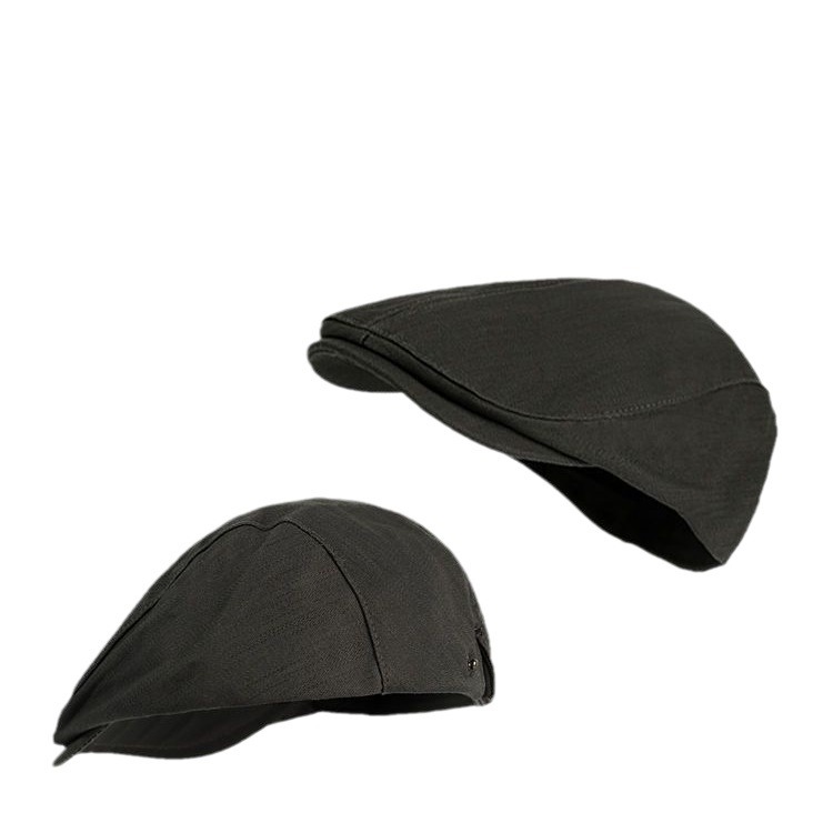 A large-headed French beret for women, spring and autumn style, wearing a vintage front hat backwards to show off the face, a small black painter newsboy hat Item Picture