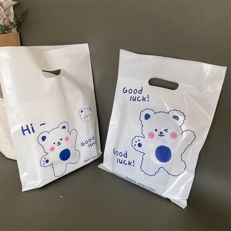 Thickened Plastic Makeup Gift Jewelry Earrings Hair Clip Small Tote Bag Wholesale Four Finger Flat Mouth Clothing Store details Picture