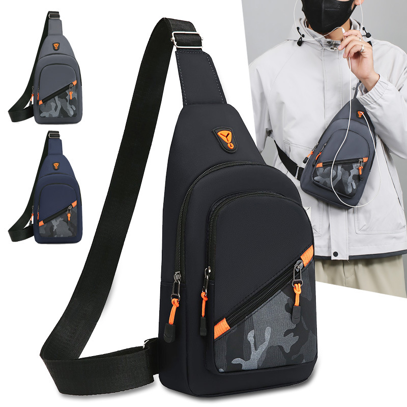 A simple and fashionable men's chest bag for 2024, a portable and casual single-shoulder bag with a trendy, individual and niche design, a crossbody bag