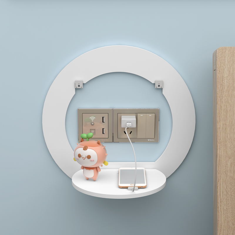 免打孔床头置物架壁挂客厅墙面装饰卧室墙壁挂架挂墙花架墙上隔板