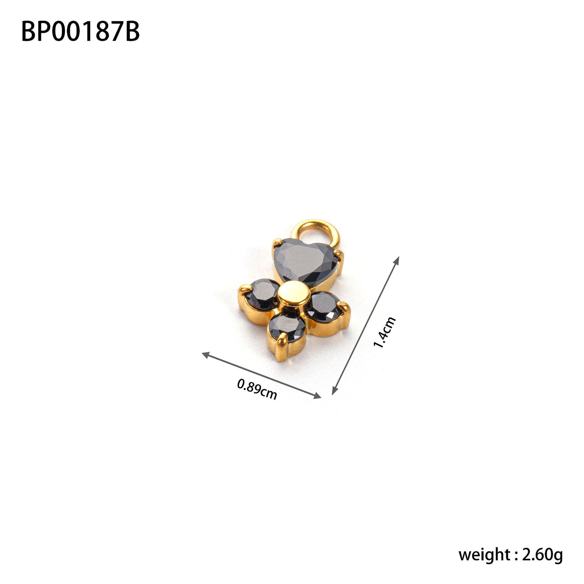 Cross-border fashion stainless steel four-leaf clover, five-pointed star, zircon inlaid diy double-hole pendant design accessory pic 43