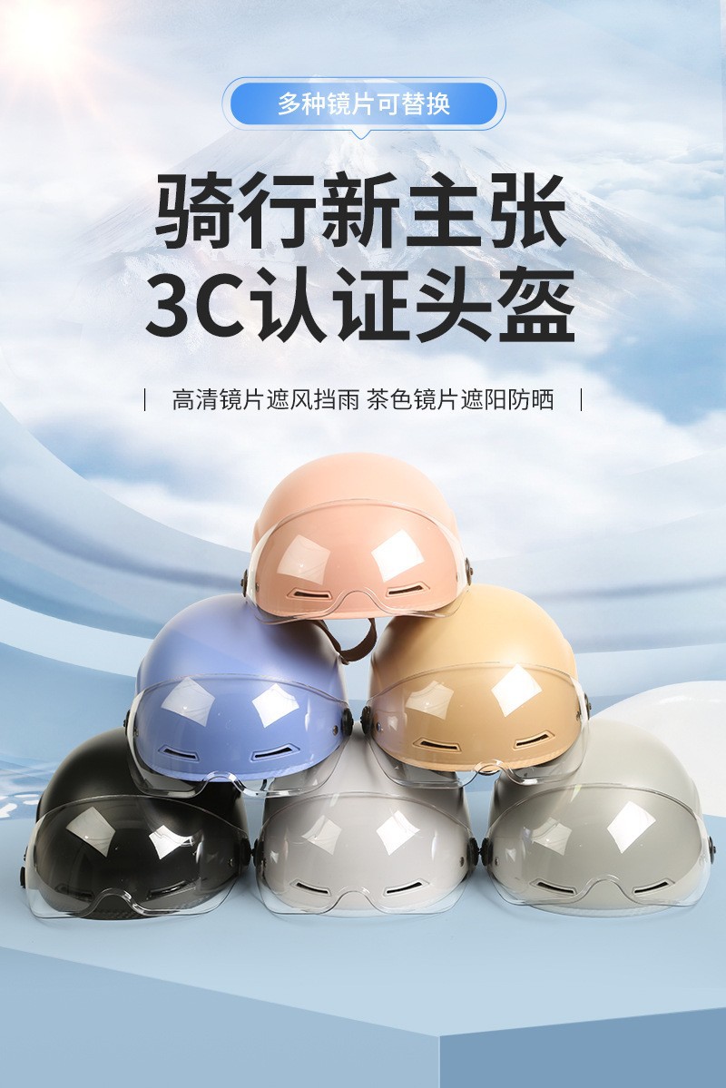 Electric Car 3C Summer Safety Helmet Harley Helmet Manufacturers Wholesale Children Adult Breathable Helmet Logo Printing details Picture