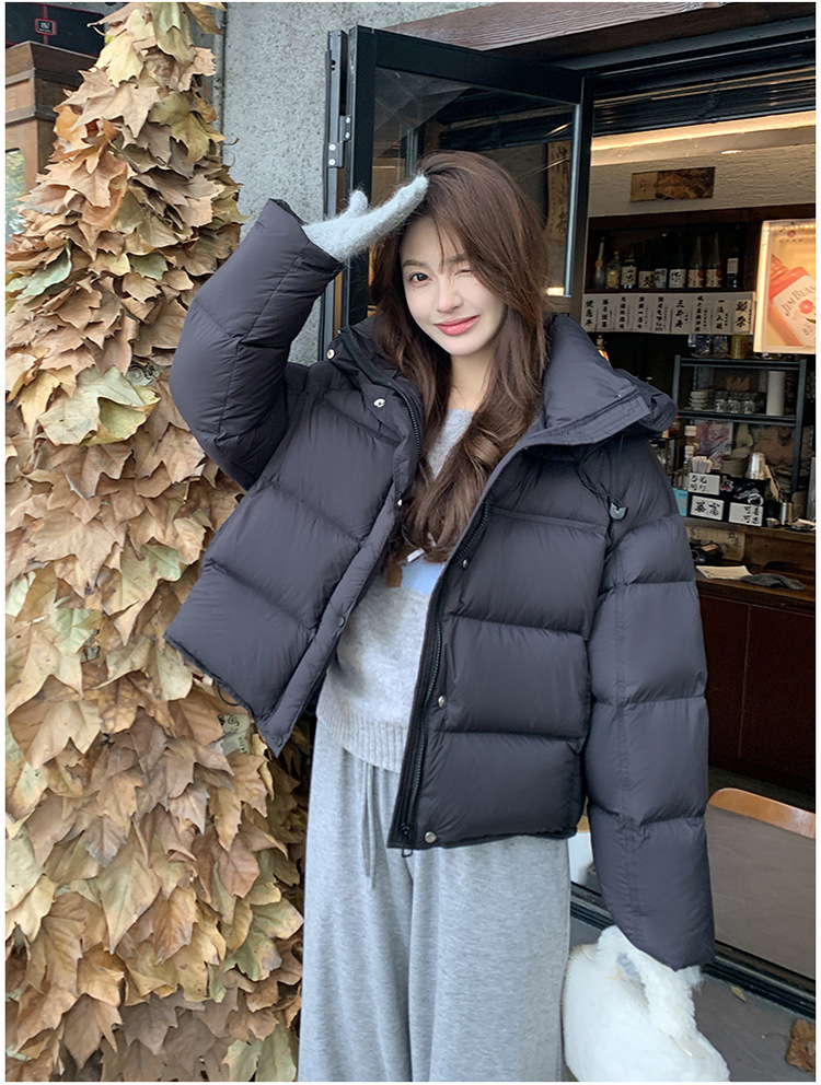 裳初90白鸭绒泡芙羽绒服女2025新款连帽面包服加厚羽绒外套平湖详情32