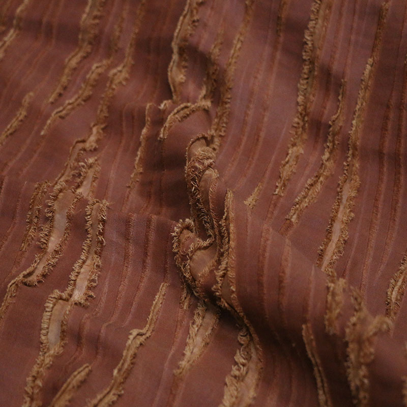 丝麻红云纱布/宽幅重磅真丝/设计师面料细节图