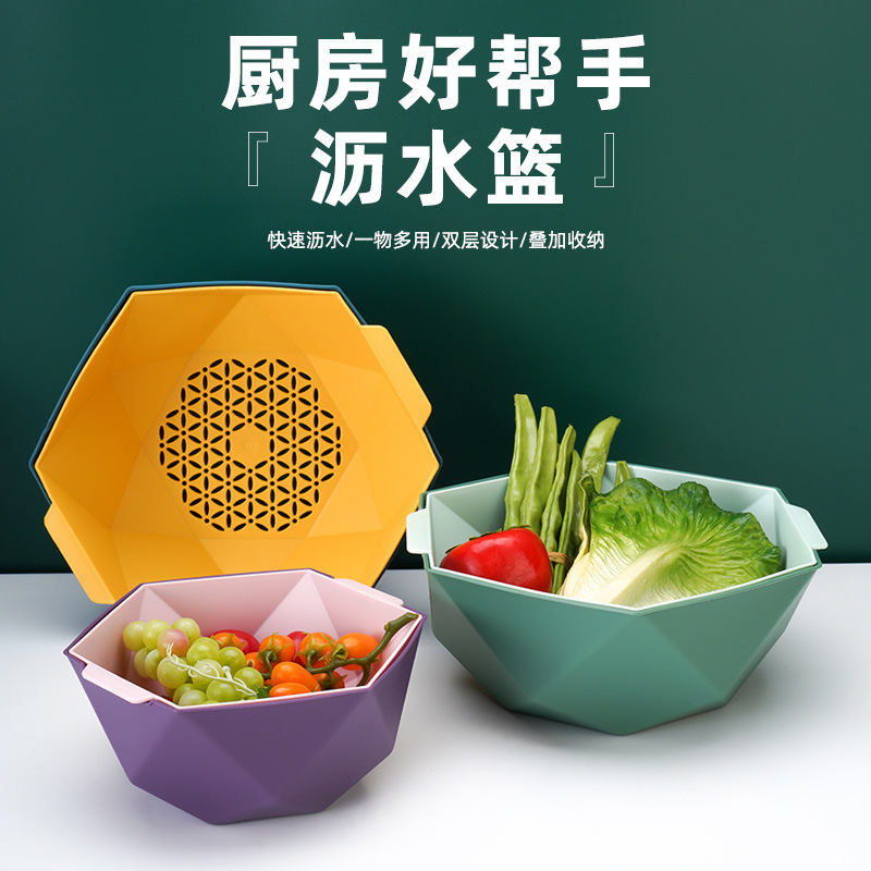 沥水篮/圆形沥水篮/洗菜盆/筷笼/加厚圆形沥水产品图