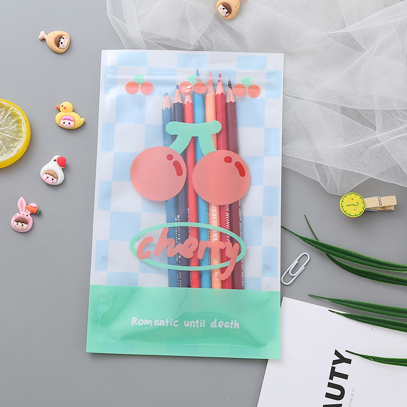 Spot Creative Cute Snacks Sealed Bag Girl Heart Cartoon Mask Storage Bag Stationery Jewelry Ziplock Bag Specification drawing