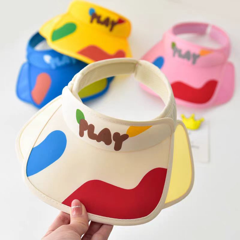 Children's Hats Children's Cap Children's Visor Baseball Cap Children's Summer Large Visor Visor Sun Protection Boys Girls Beach Uv Sun Protection Empty Cap