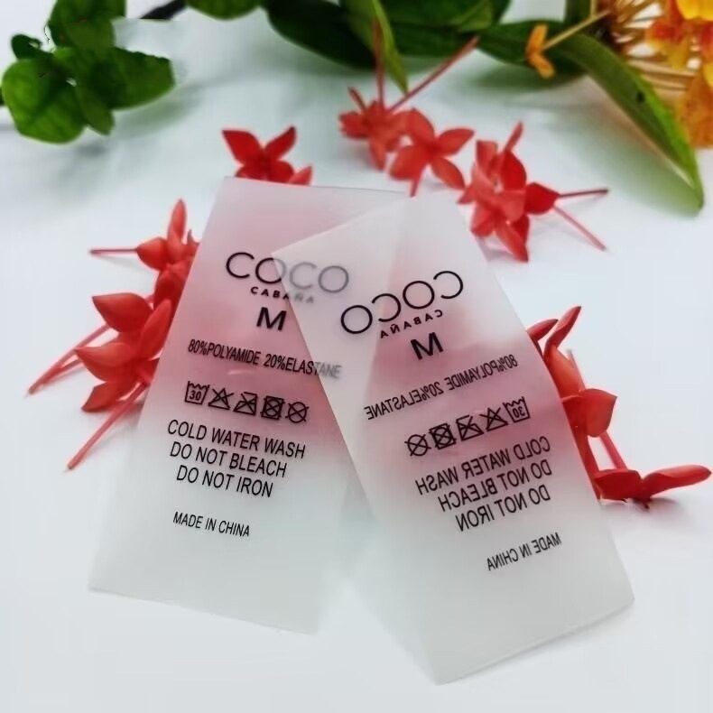 定 制tpu水洗标 磨砂透明洗水唛 多色丝印水洗标 EVA内衣软胶标签