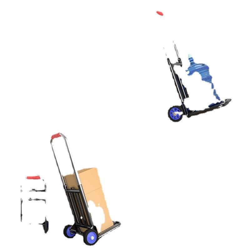 Grocery shopping cart, small trolley, three-wheeled folding shopping rider, portable small trailer, household lightweight grocery shopping trolley Specification image