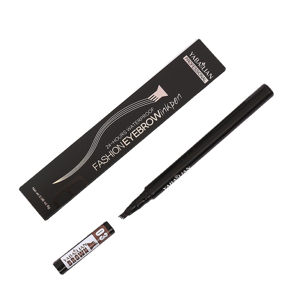 Yabolian Foreign Trade Lasting Non-Decolorization, Sweat Proof And Waterproof Beginner Four Cross Head Eyeliner Wholesale Makeup Eyebrow Pencil Item Picture