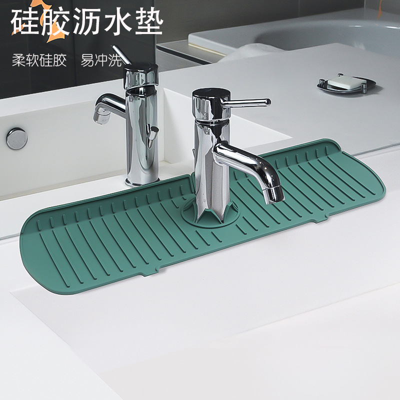 Silicone water-draining pad, faucet splash-proof, household anti-slip and heat-insulating countertop, soap pad, cup pad, hand splash-proof pad details Picture
