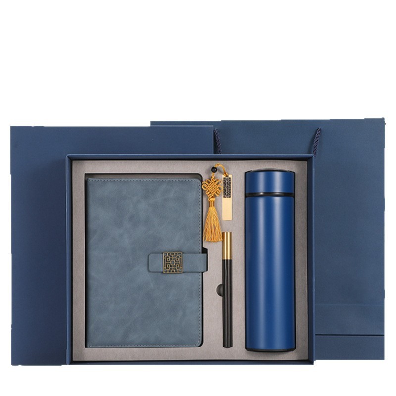 In-stock insulated cup, notebook gift box set, printed logo, annual meeting commemorative business gift set, three-piece pen set Item Picture