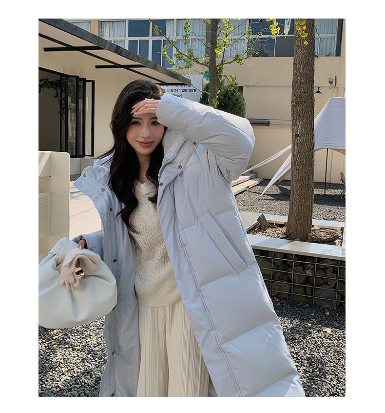 The new Central Academy of Drama down jacket with a high-end feel is a long, knee-length, thickened winter, warm and loose couple coat for both men and women pic 12