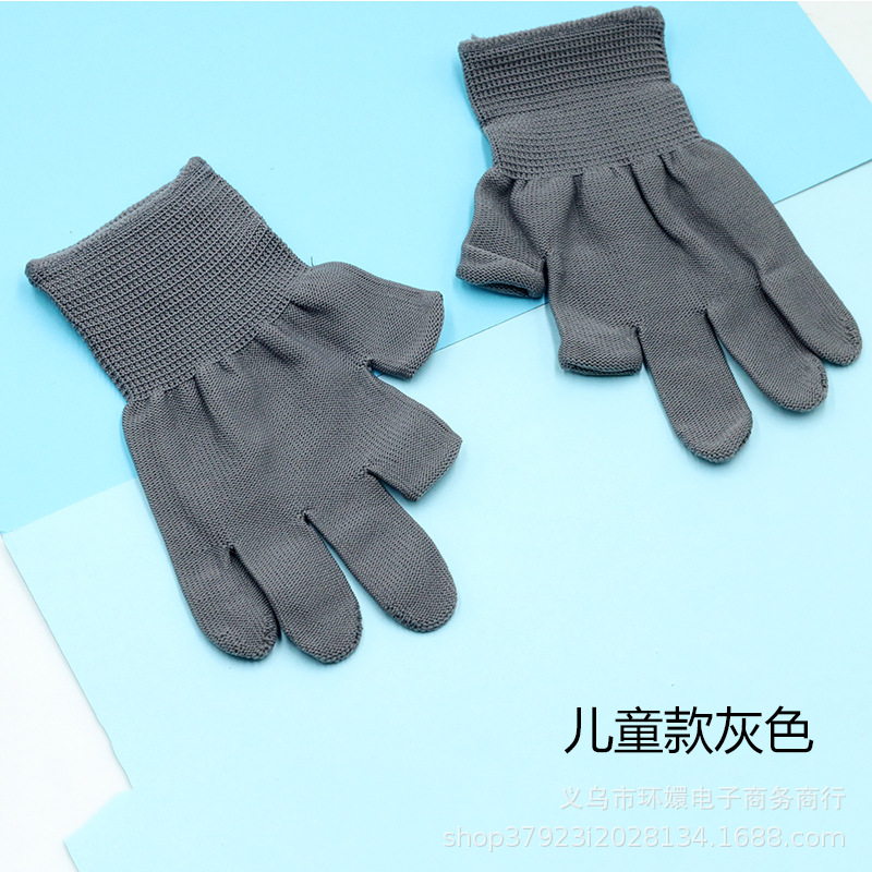 Children 5 To 10 Years Old Primary School Students Labor Handicraft Class Protective Gloves Exposed Two Fingers Thin Nylon Cotton Thread Durable Non-Slip Application Scenario