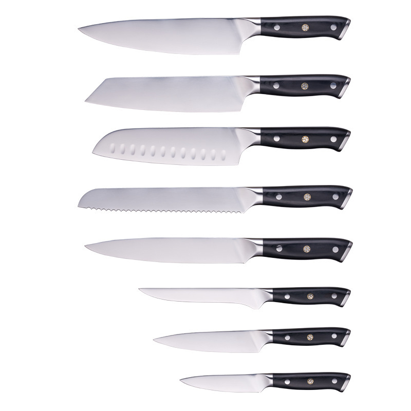 Factory Stock Steel Head Nail Chef Knife Cutting Bread Universal Japanese Cuisine Knife Handle Molybdenum Vanadium Steel Cross-Border Knife Set Item Picture