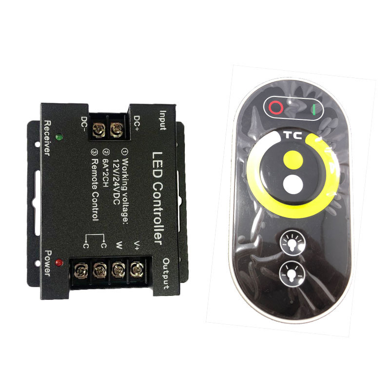 DC12V/24V wireless full touch dual-color controller, color box RF touch led light strip controller, three-wire switch Item Picture