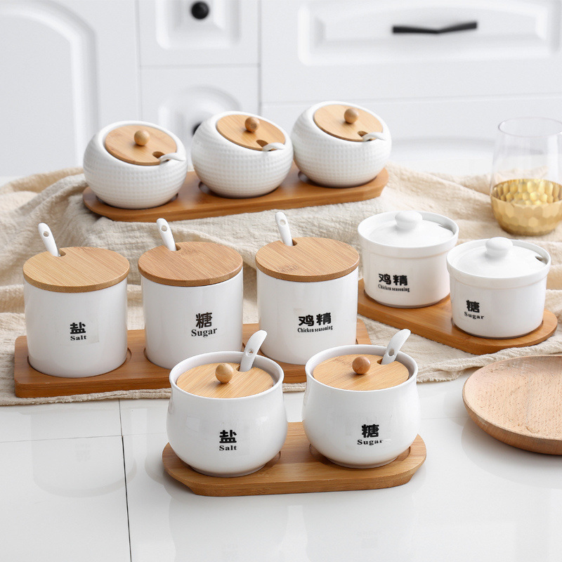 家用陶瓷调味罐调料盒组合套装厨房用品盐罐辣椒罐调料罐