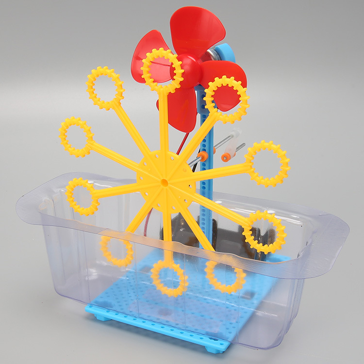 Hand-cranked bubble machine, small technological creations, children's science experiment teaching toys, and diy material kits for young primary school students details Picture