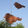 跨境Rust bird生锈金属两只小鸟悬挂装饰 春天花园吊饰铁艺工艺品图