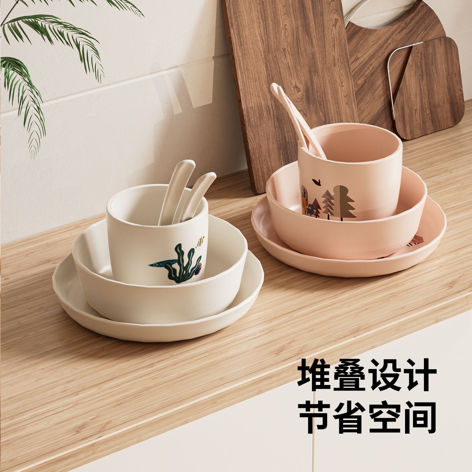 Baby complementary food bowls, infant anti-drop and anti-scalding bowls, kindergarten rice bowls, children's tableware, cute household bowl and spoon sets details Picture